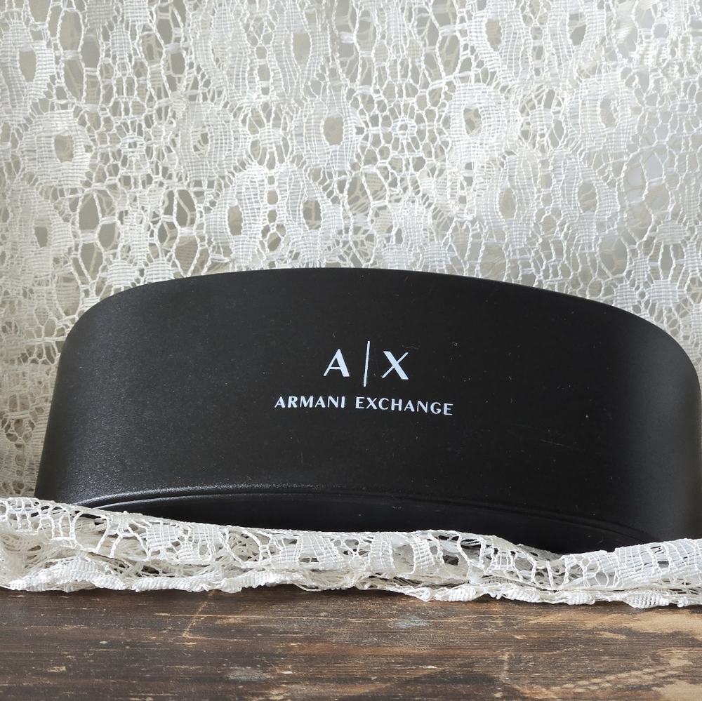Armani Exchange Black Sunglasses Case – Minimalist Luxe Travel Accessory